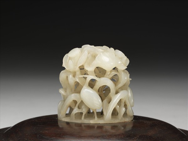 汀渚鷺鷥紋玉頂