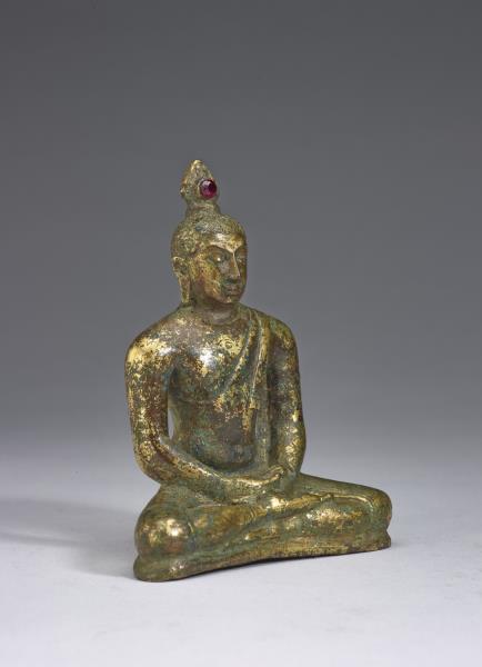 銅鎏金釋迦佛坐像