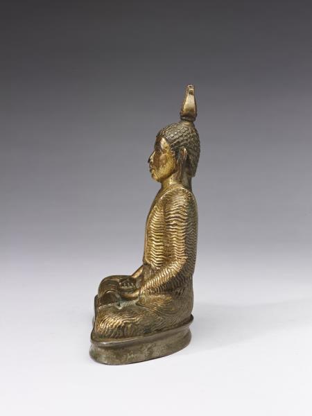 青銅鎏金嵌銀釋迦牟尼佛趺坐像