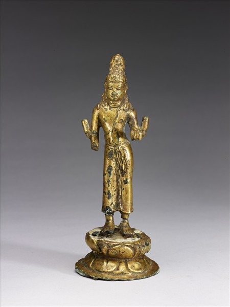 青銅鎏金四臂觀音菩薩立像