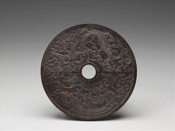 雕刻木蓋附楊大章〈桃花源記〉