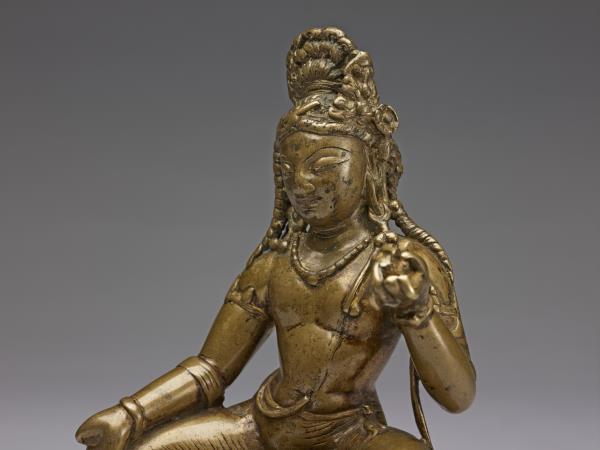 青銅金剛手菩薩半跏舒坐像
