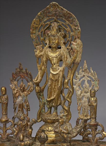 銅鎏金菩薩龕像