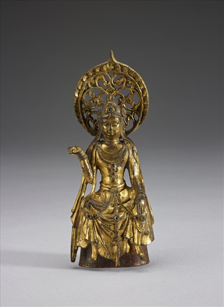 銅鎏金菩薩三尊像