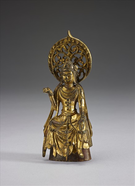 銅鎏金菩薩三尊像