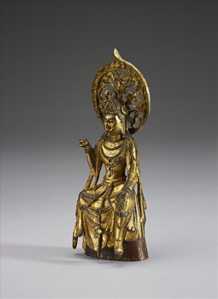 銅鎏金菩薩三尊像