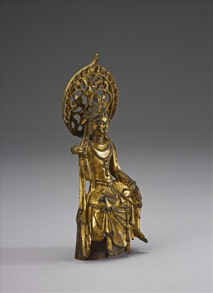 銅鎏金菩薩三尊像