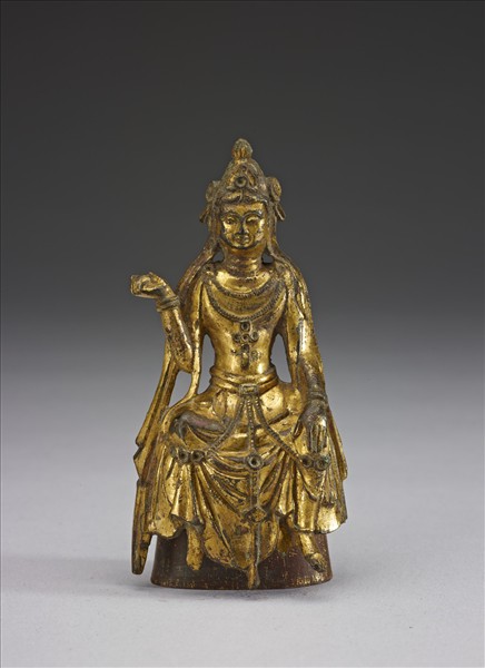 銅鎏金菩薩三尊像