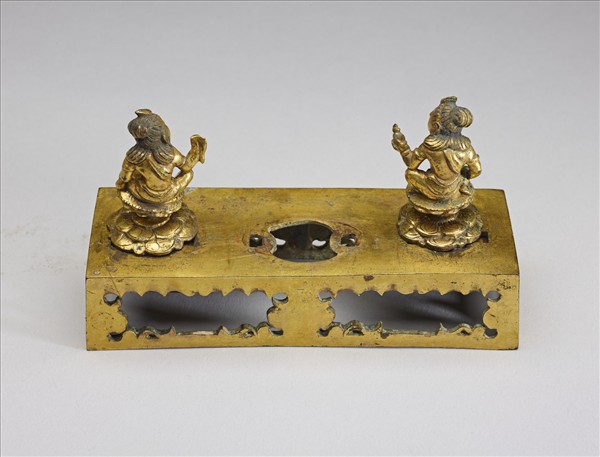 銅鎏金菩薩三尊像