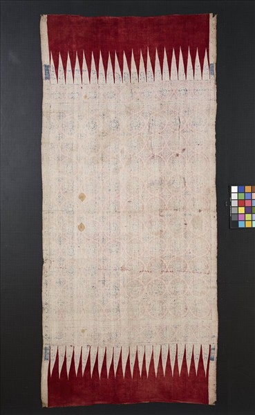 印度 外銷印尼蘇門達臘紅地花卉紋印染布