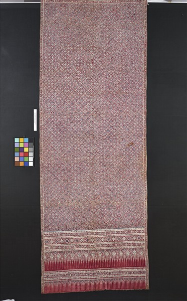 印度 外銷斯里蘭卡幾何紋繪染裙布