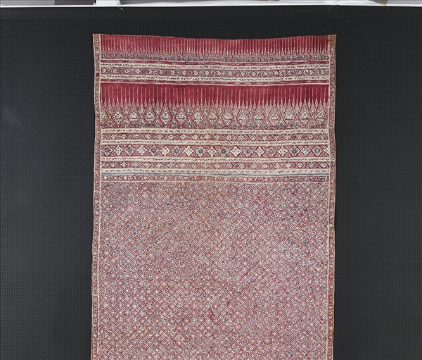 印度 外銷斯里蘭卡幾何紋繪染裙布