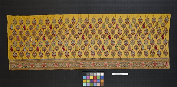 印度 刺繡絲裙布