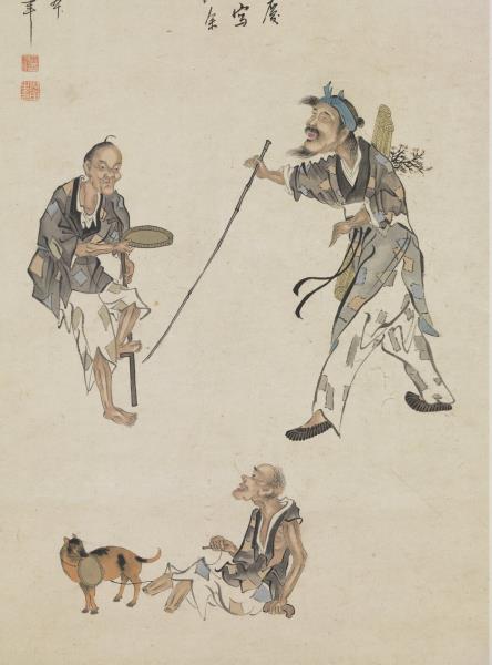 清倪田乞丐圖　軸