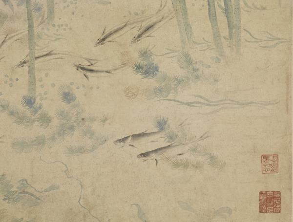 清余省荷花   軸