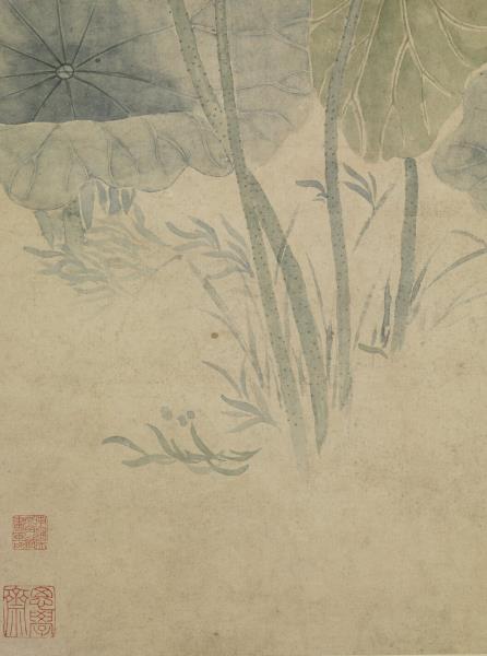 清余省荷花   軸