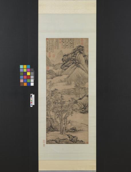 五代南唐巨然寒林晚岫圖　軸