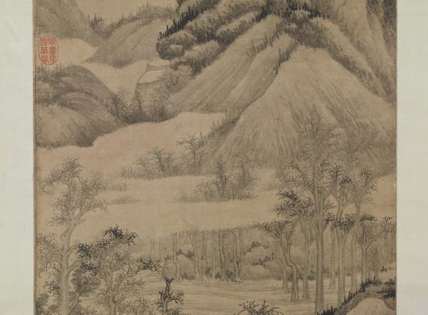 五代南唐巨然寒林晚岫圖　軸