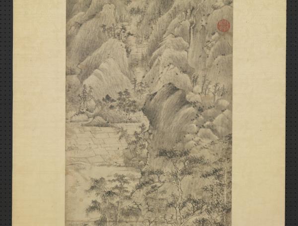 元王蒙谷口春耕圖　軸