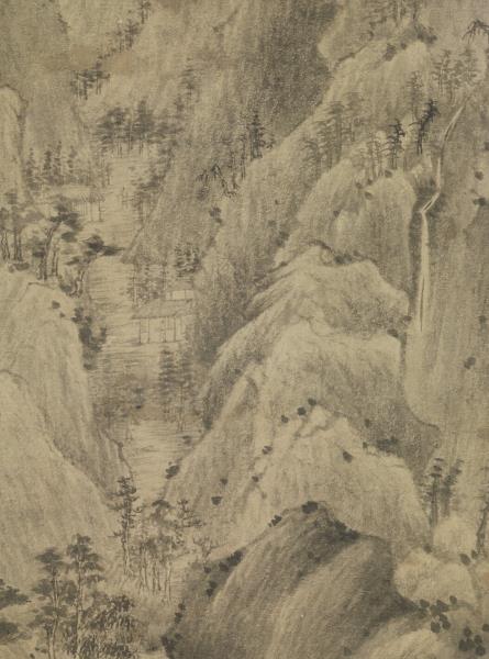 元王蒙谷口春耕圖　軸