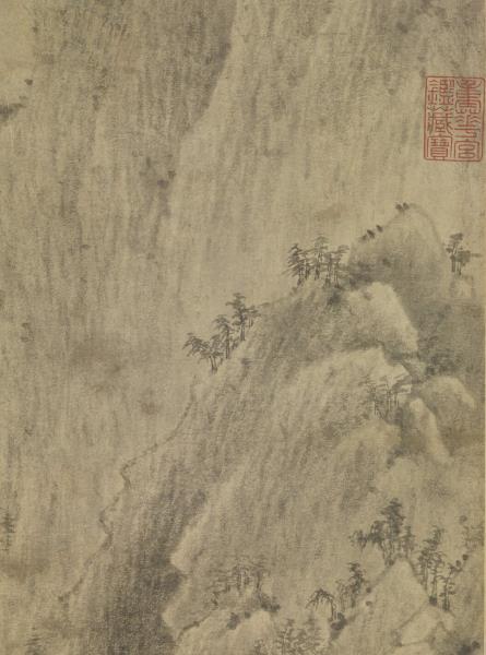 元王蒙谷口春耕圖　軸