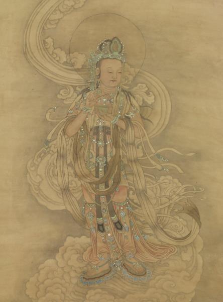 明仇英畫觀世音菩薩　軸