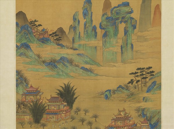 明仇英畫長信宮詞　軸