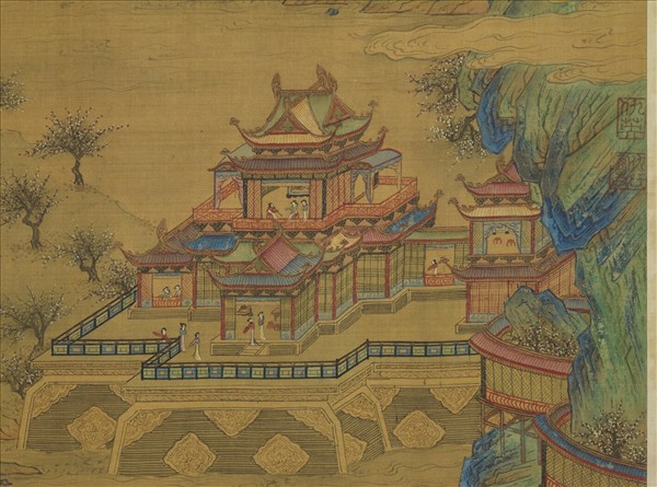 明仇英畫長信宮詞　軸