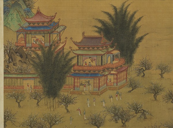 明仇英畫長信宮詞　軸