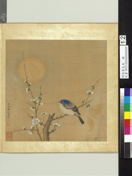 明仇英花鳥　冊　梅雀