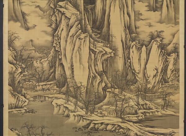 清黃鼎畫群峰雪霽　軸