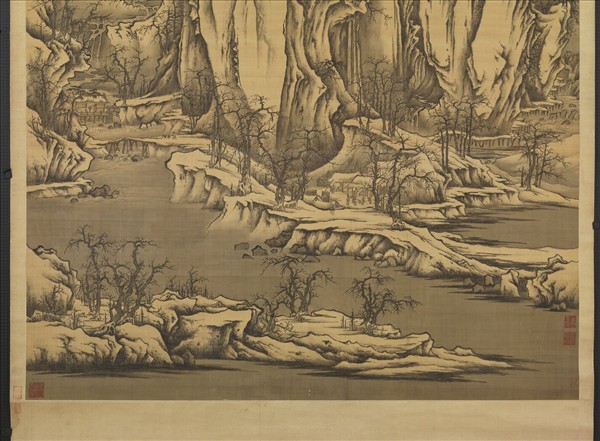 清黃鼎畫群峰雪霽　軸