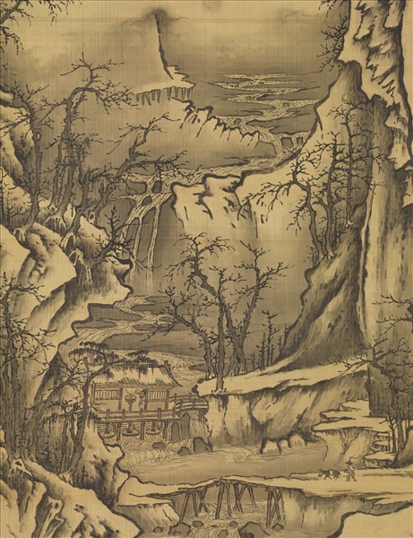 清黃鼎畫群峰雪霽　軸