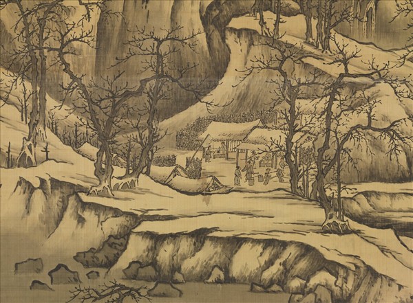 清黃鼎畫群峰雪霽　軸