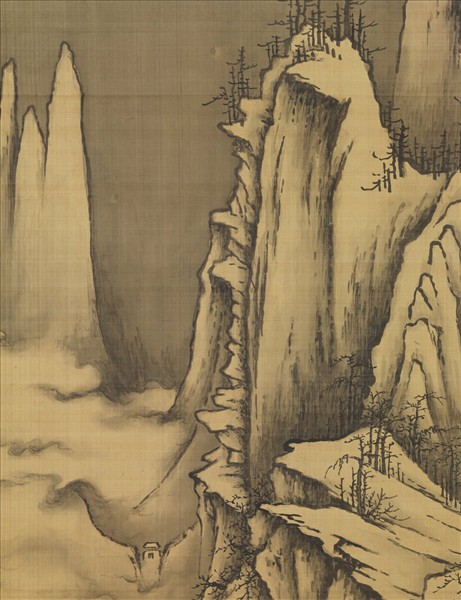 清黃鼎畫群峰雪霽　軸