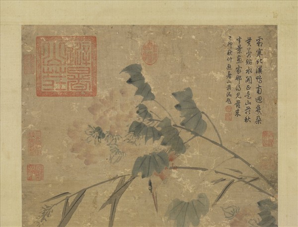 明王維烈蓉塘秋鴨圖　軸