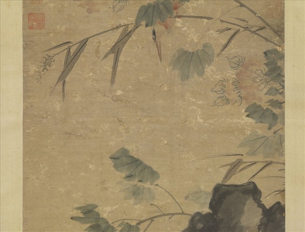 明王維烈蓉塘秋鴨圖　軸