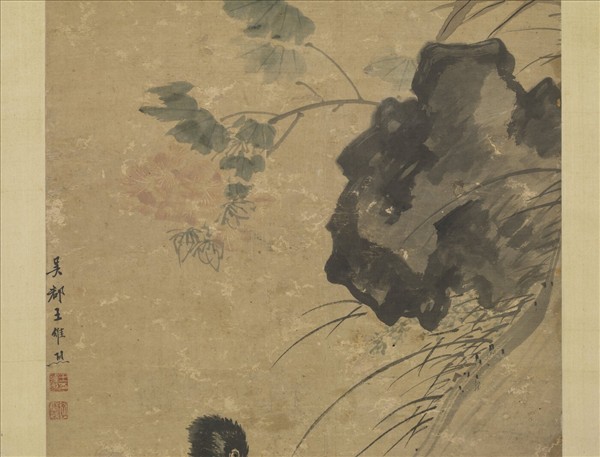 明王維烈蓉塘秋鴨圖　軸