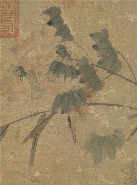 明王維烈蓉塘秋鴨圖　軸