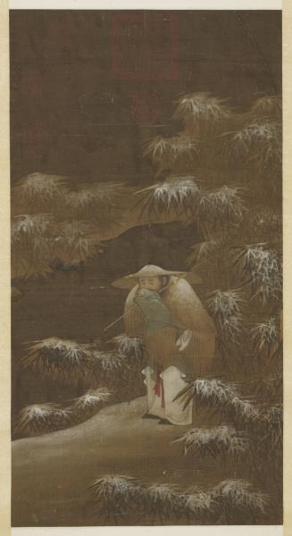 五代人雪漁圖　軸