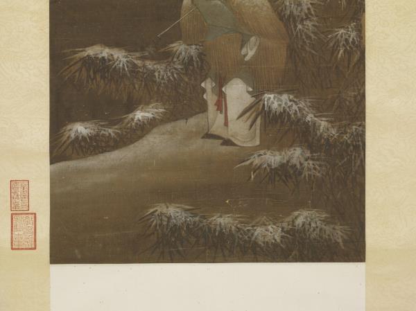 五代人雪漁圖　軸