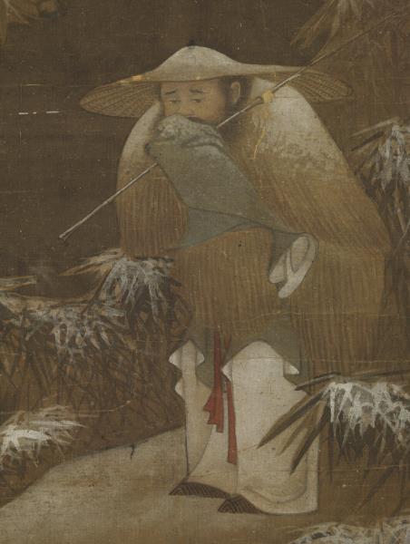 五代人雪漁圖　軸