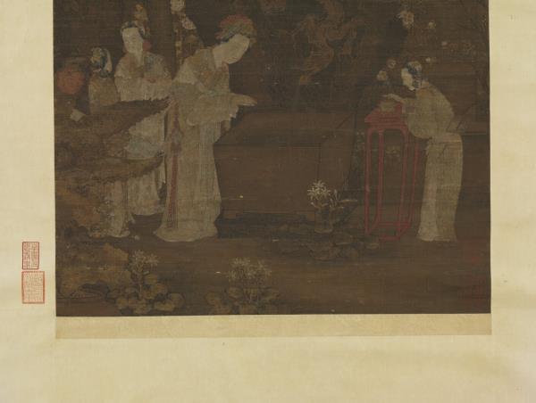 五代人浣月圖　軸