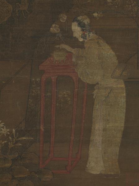 五代人浣月圖　軸