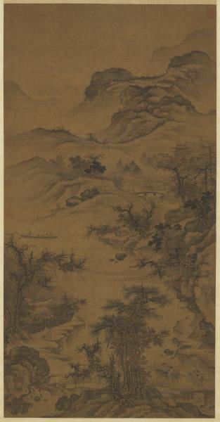 宋郭熙秋山行旅圖　軸