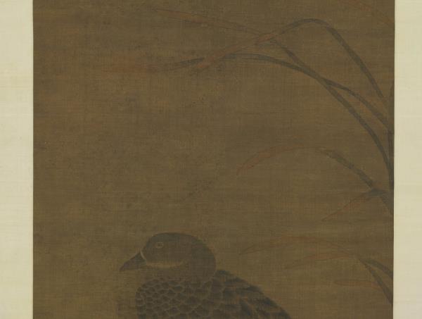 宋崔白蘆汀宿雁　軸