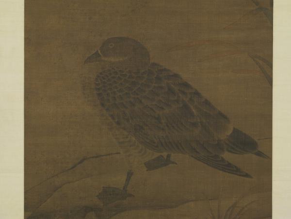 宋崔白蘆汀宿雁　軸