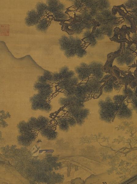 宋劉松年溪亭客話圖　軸