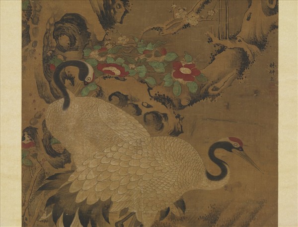 林璜畫雙鶴　軸