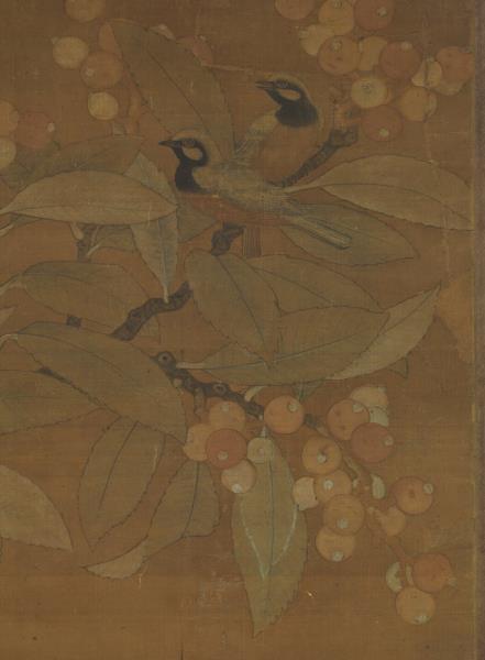 宋崔白畫枇杷孔雀　軸